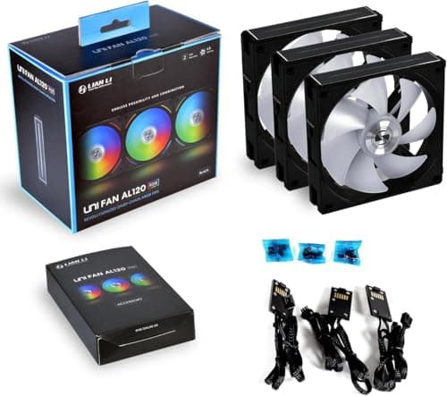 Lian Li UNI Fan AL120 Kit 3 Packs Black W/ Controller (ARGB 120mm LED ...