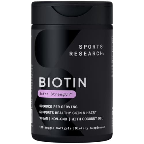 Biotine Sports Research avec huile de coco biologique 5000 mcg