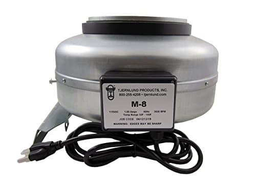 Tjernlund M-8 in-Line Metal Duct Booster, 8"