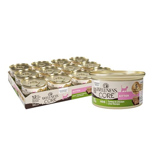 Wellness Core Pate Kitten Turkey & Chicken Liver Canned Cat Food 5.5oz ...