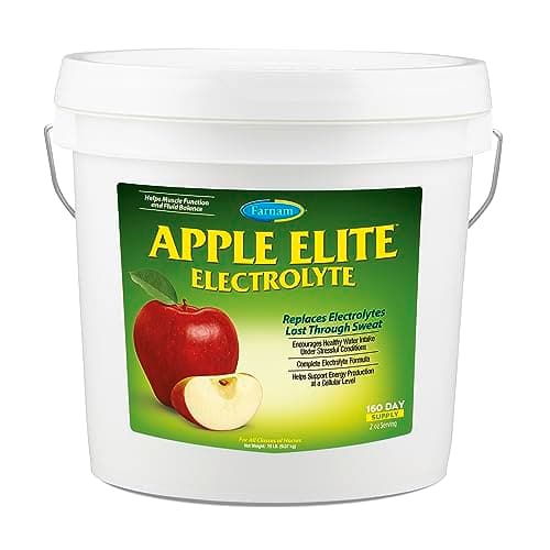 Farnam Apple Elite Horse Electrolyte Powder, Replaces Minerals Lost in Sweat During Exercise, Extreme Weather & Stressful Conditions, 20 lbs., 160 Day Supply