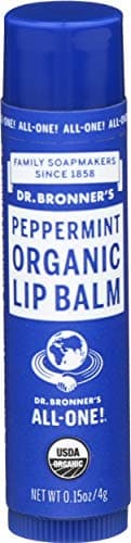 Dr. Bronner's - Organic Lip Balm (Peppermint, 4g, 6-Pack) - Made with Organic Beeswax and Avocado Oil, For Dry Lips, Hands, Chin or Cheeks, Jojoba Oil for Added Moisture, Cooling and Hydrating