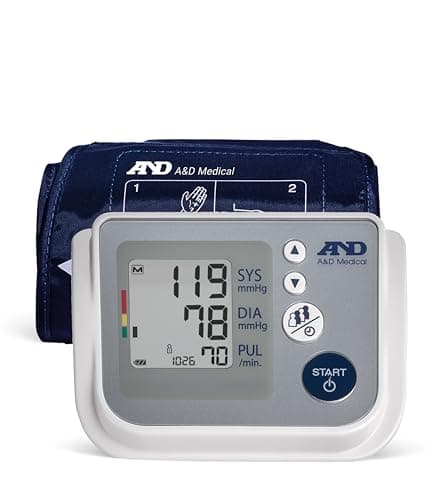 A&D Medical Bluetooth Blood Pressure Monitor for Home Use, UA-651CNBLE – Upper Arm Precise BP Machine – Wide Range Cuff (8.6–16.5” / 22-42 cm), One Click Operation, iOS & Android Compatible, AA Batteries