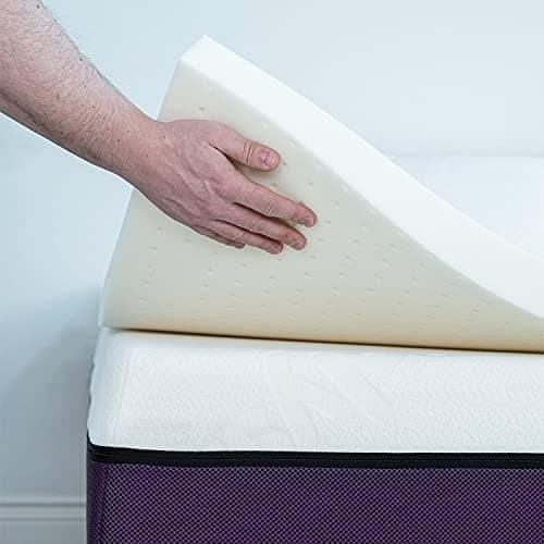 Polysleep Memory Foam Mattress Topper - 2 Inch Antimicrobial Medical Grade Hybrid Breathable Foam for A Comfortable Sleep, 100% Made in États-Unis - ​Twin Size