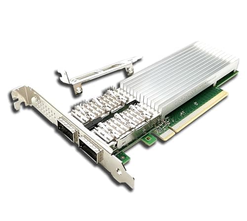 100Gb Ethernet Network Interface Card Dual QSFP28 Ports Converged Network Adapter Compatible Intel E810-CQDA2, PCIe 4.0 x16 NIC LAN Card Windows Server/Linux/VMware