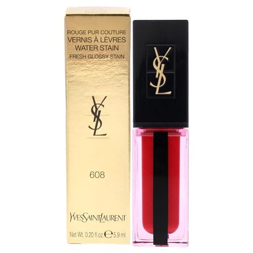 Yves Saint Laurent Rouge Pur Couture Vernis A Levres Water Stain - 608 Flot De Fuchsia, 0.2 ounces