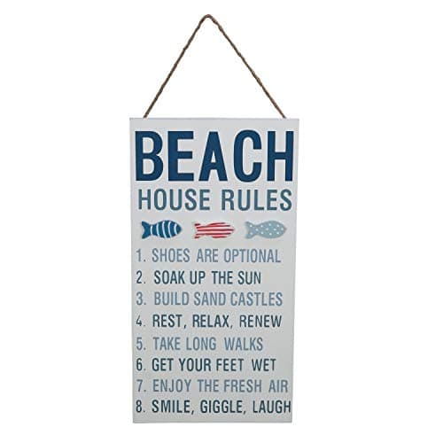 Rustic "Beach House Rules" Wall Sign - Coastal Decor - Home Decor ...