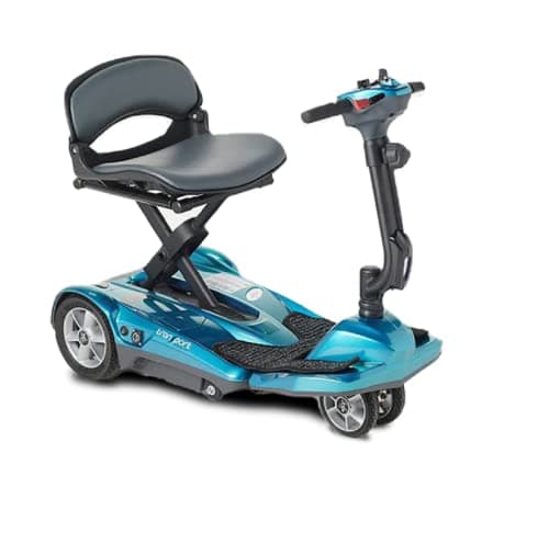 EV Rider Transport AF Plus Automatic Folding Scooter with Remote - Lithium Battery Lightweight Travel Mobility Scooter (Sea Blue)