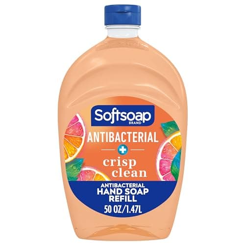 Softsoap Antibacterial Liquid Hand Soap Refill - Crisp Clean Scent, 1.47 Liters - Moisturizing Hand Wash, Dermatologically Tested, for Soft Smooth Skin