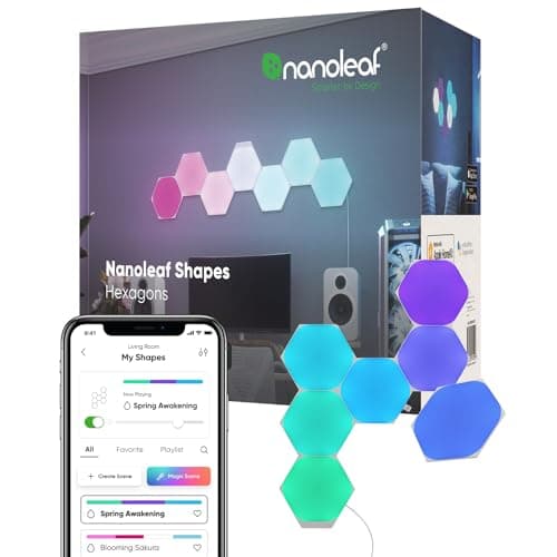 Nanoleaf Shapes Hexagon Smarter Kit Base kit with 7 hexagonal smart ...