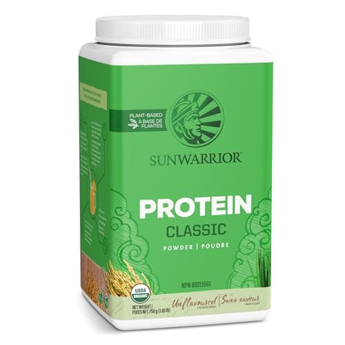 Vegan Organic Protein Powder Plant-based | Brown Rice Kosher Soy Free Sugar Free Gluten Free NON-GMO Dairy Free | Natural 30 Servings | Classic Protein by Sunwarrior