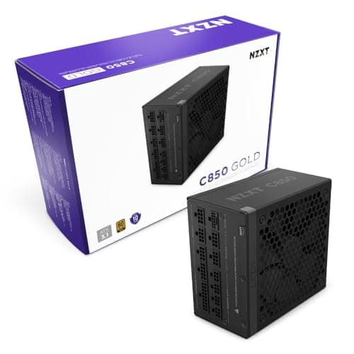 NZXT C850 - NP-C850M - 850 Watt PSU - 80+ Gold Certified - Hybrid Silent Fan Control - Fluid Dynamic Bearings - Modular Design - Sleeved Cables - ATX Gaming Power Supply - 2020
