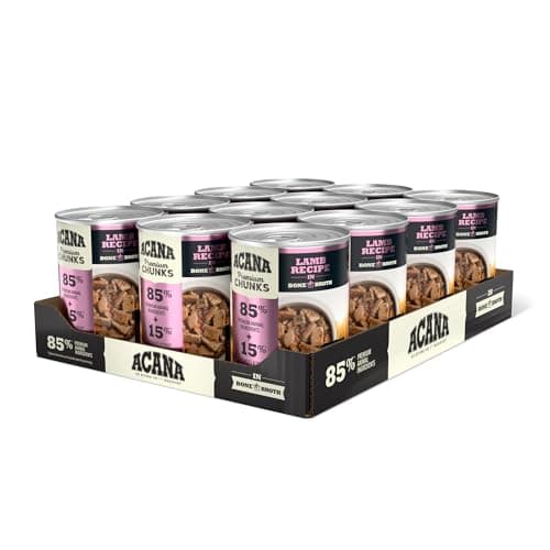 ACANA Premium Chunks in Bone Broth Grain-free Wet Dog Food Lamb Recipe 12.8oz Cans (12 Count)