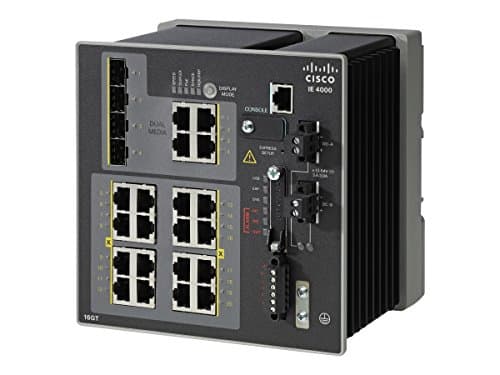 Cisco IE-4000-16GT4G-E Industrial Ethernet 4000 Series - Switch - Managed - 16 x 10/100/1000 + 4 x Combo Gigabit SFP - DIN Rail mountable - DC Power