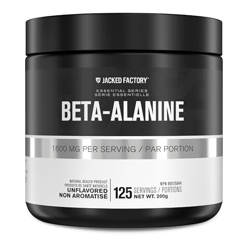 Jacked Factory Beta Alanine Powder 1600mg Per Serving - Muscle Recovery Supplement - 125 Servings, Unflavored