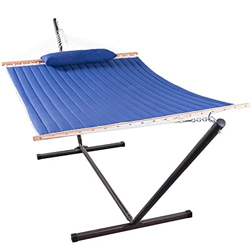 Lazy Daze Double Quilted Fabric Hammock with 12-Foot Stand