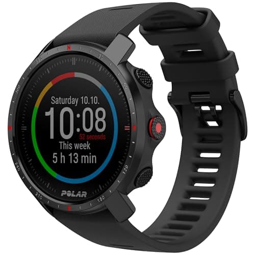 Polar Grit X Pro - GPS Multisport Smartwatch - Military Durability, Sapphire Glass, Wrist-Based Heart Rate, Long Battery Life, Navigation - Ideal for Outdoor Sports, Trail Running, Hiking, Black