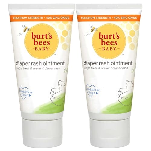 Burt's Bees Baby Diaper Rash Ointment Maximum Strength, 40% Zinc Oxide, 100% Natural Origin, Pediatrician Tested, 85g