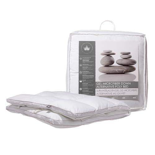 American Down & Feather Co. - Gel Microfiber Down Alternative Poly Bed King Size - Machine Washable - 300 TC Shell 100% Cotton Mattress Topper - Oeko TEX Certified