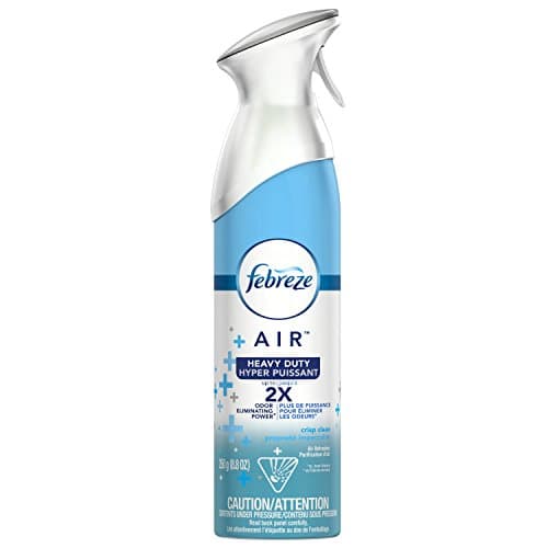 Febreze AIR Freshener Heavy Duty Spray, Odor Eliminator, Crisp Clean (1 Count, 250 g)