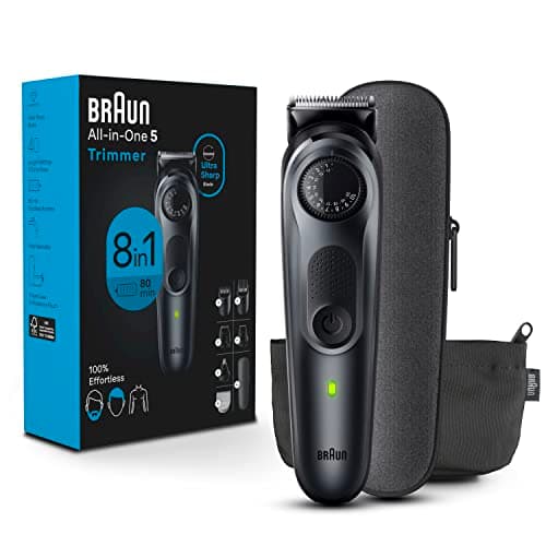 Braun All-in-One Style Kit Series 5 5471, 100% Waterproof 8-in-1 Beard & Body Trimmer for Manscaping, 80-minute Battery Cordless Runtime