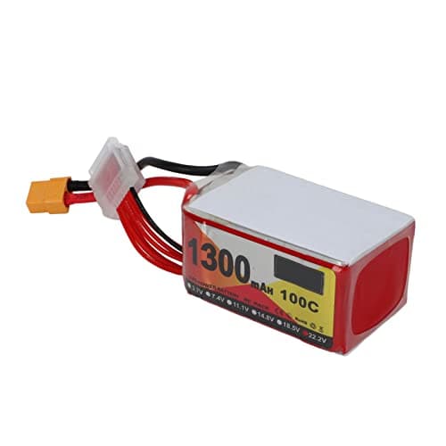 RC Battery Pack 22.2V 100C 1300mAh 6S Lipo Power Battery with XT60 Plug for FPV Drone Quadcopter
