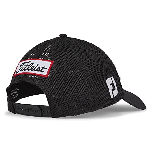 Titleist Men's Tour Performance Mesh Cap, Black/Black/White, 57.0-59.0 cm