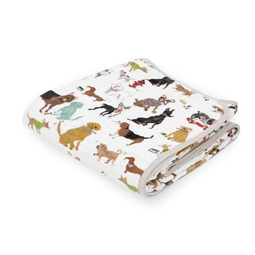 Little Unicorn Cotton Muslin Quilt Receiving Blanket | 100% Cotton | Super Soft | Babies and Toddlers | 30” x 40” | Machine Washable (Farmyard)
