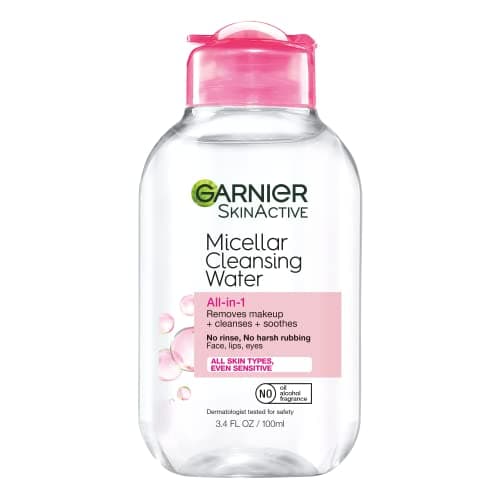 Garnier SkinActive Micellar Cleansing Water, All-in-1 Makeup Remover and Facial Cleanser, For All Skin Types, 3.4 fl oz