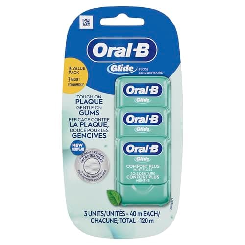 Oral-B Glide Dental Floss, Pro-Health Comfort Plus, Extra Soft, 120 m Total (3 Count of 40 m Each)