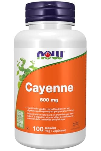 NOW Supplements, Cayenne (Capsicum annuum) 500 mg, Herbal Support, 100 Veg Capsules