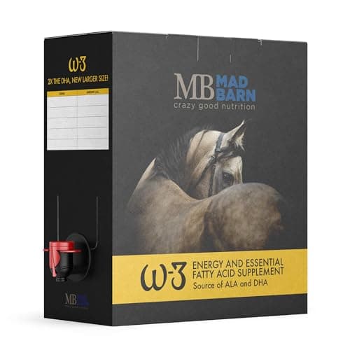 Mad Barn - W-3 Oil 5 gal with Omega-3 DHA & Natural Vitamin E | Fat Supplement for Horses | Supports Healthy Skin & Shiny Coat