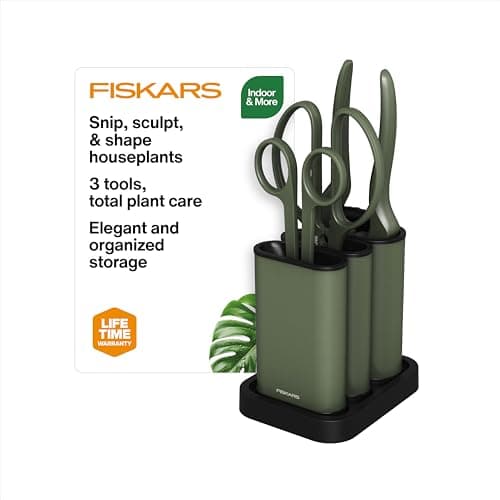 Fiskars 3-Piece Garden Tool Set with Seeding Planting Trowel, Weed ...