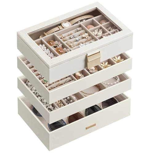 SONGMICS Stackable Jewelry Tray Set
