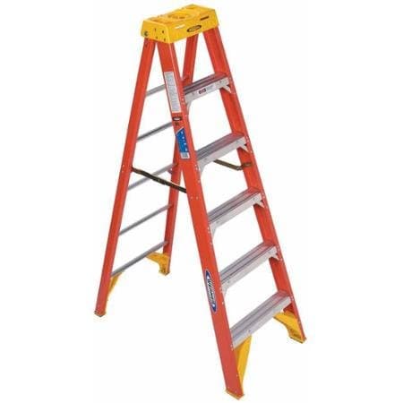 Werner 6 ft. Fiberglass Platform Step Ladder with 250 lb. Load Capacity ...