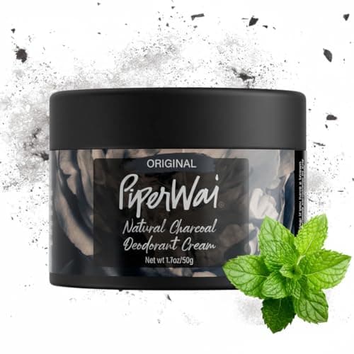 PiperWai Natural Deodorant for Women & Men | Aluminum Free with Activated Charcoal & Magnesium | Vegan (As Seen On Shark Tank)(2 oz Scented Single Jar)