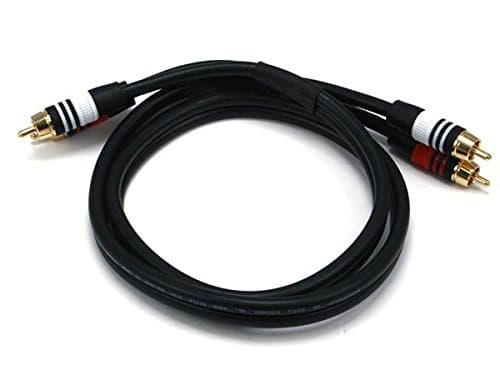 Monoprice 15ft Premium 2 RCA Plug/2 RCA Plug M/M 22AWG Cable - Black ...