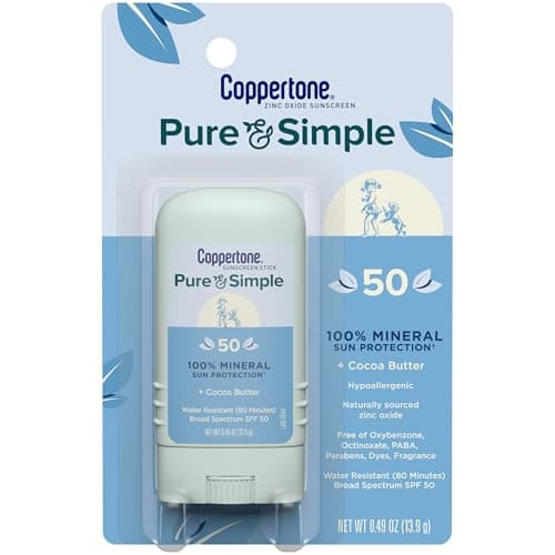 FSA Eligible Coppertone Pure & Simple Sunscreen Stick, SPF 50, 0.49 oz ...