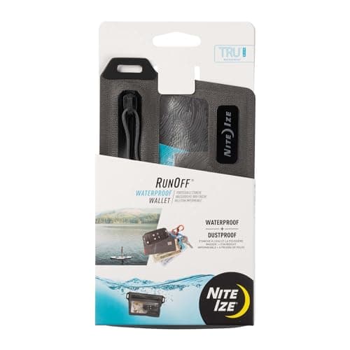 Nite Ize Runoff Waterproof Travel Pouch with TRU Zip - Dry Pouch for Phone & Travel Necessities - Touchscreen Friendly Waterproof Pouch with Reliable Zipper - Medium, Charcoal