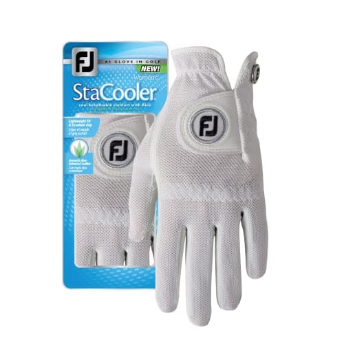 FootJoy Women's StaCooler Golf Glove, Pearl Medium/Large, Worn on Right Hand