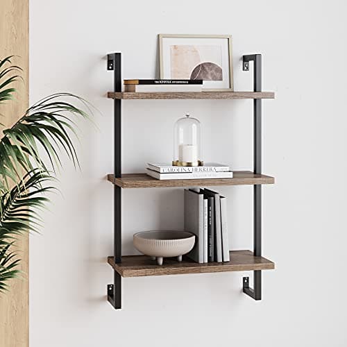Theo Wood Floating Wall Mount Ladder Bookshelf | Nathan James