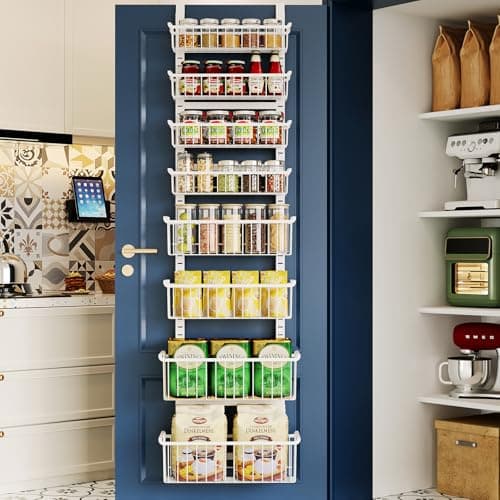 Over the Door Pantry Organizer Rack with 12 Adjustable Baskets, 12 ...