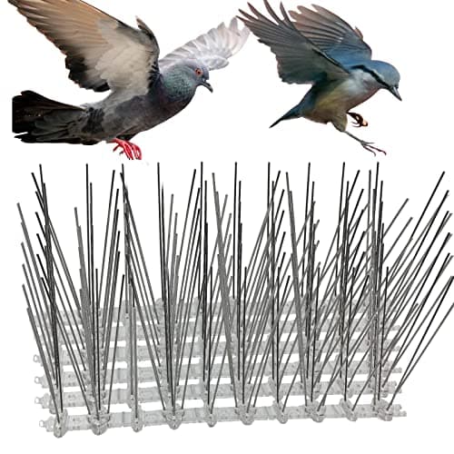 Flexible Stainless Steel with Plastic Base, 5 feet Coverage 6 Strips Barrier for Pigeons and Other Small Birds