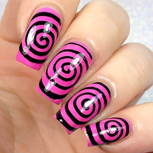 Floral Watermarble Stencils Nail Vinyls By Twinkled T - 1 Sheet of 16 ...