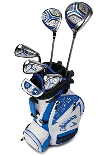 Callaway Golf XJ Junior Complete Package Set (Golf Clubs, Golf Bag, Club Headcovers) (Toddler, Big Kid, Teen)(Right Hand, Level 3 (7 Piece Set) (Ages: 9-12), Blue)