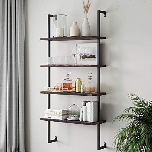 Nathan James Theo 3-Shelf Bookcase Floating Wall Mount Rustic Oak Wood ...