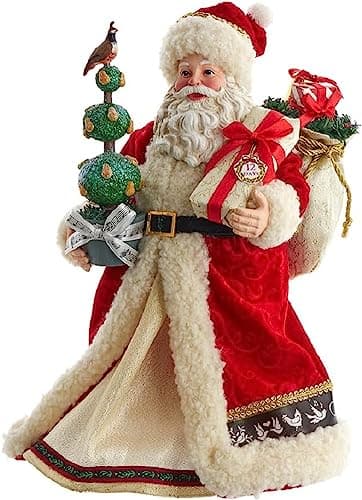 Kurt Adler 12" Unlit Red Knit Santa Cap Christmas Tree Topper with ...