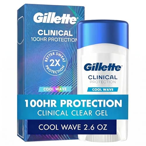 Gillette Antiperspirant Deodorant for Men, Clear Gel with 72 Hr. Sweat Protection, Wild Rain, 216g Total (Pack of 2)
