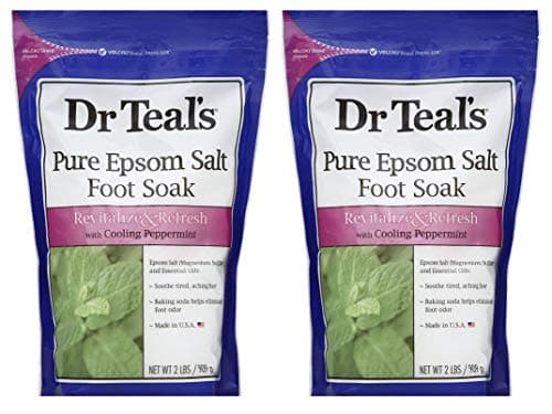 Bain de pieds au sel d Epsom pur de Dr Teal avec menthe poivrée rafraîchissante