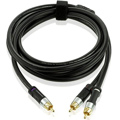 Mediabridge Ultra Series RCA Y-Adapter (8 Feet) - 1-Male to 2-Male for Digital Audio or Subwoofer - Dual Shielded with RCA to RCA Gold-Plated Connectors - Black